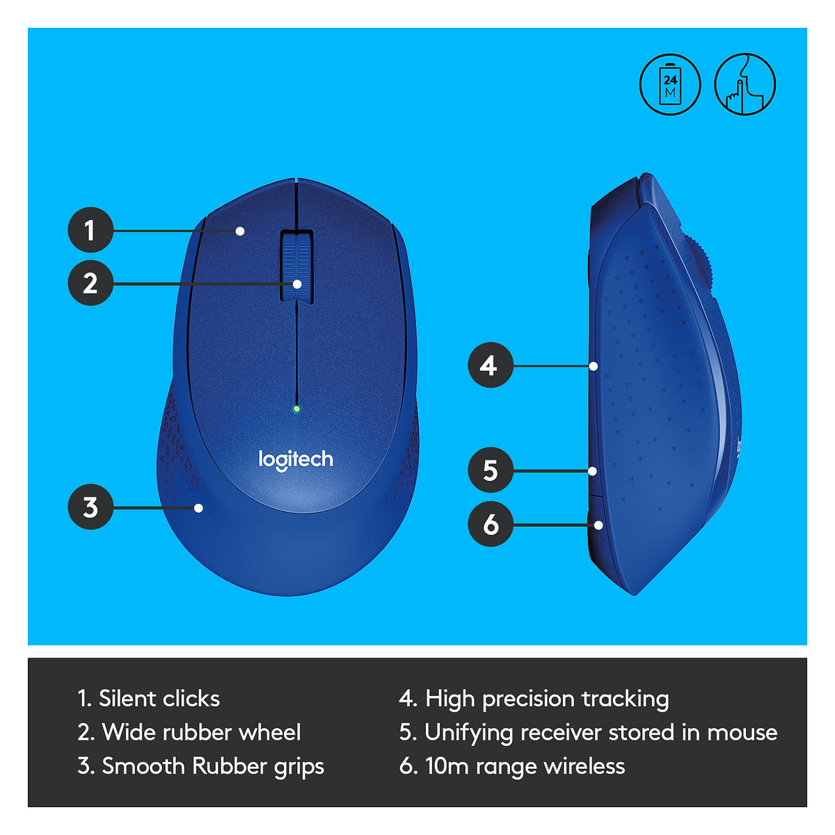 Logitech M330 Silent Plus wireless blue