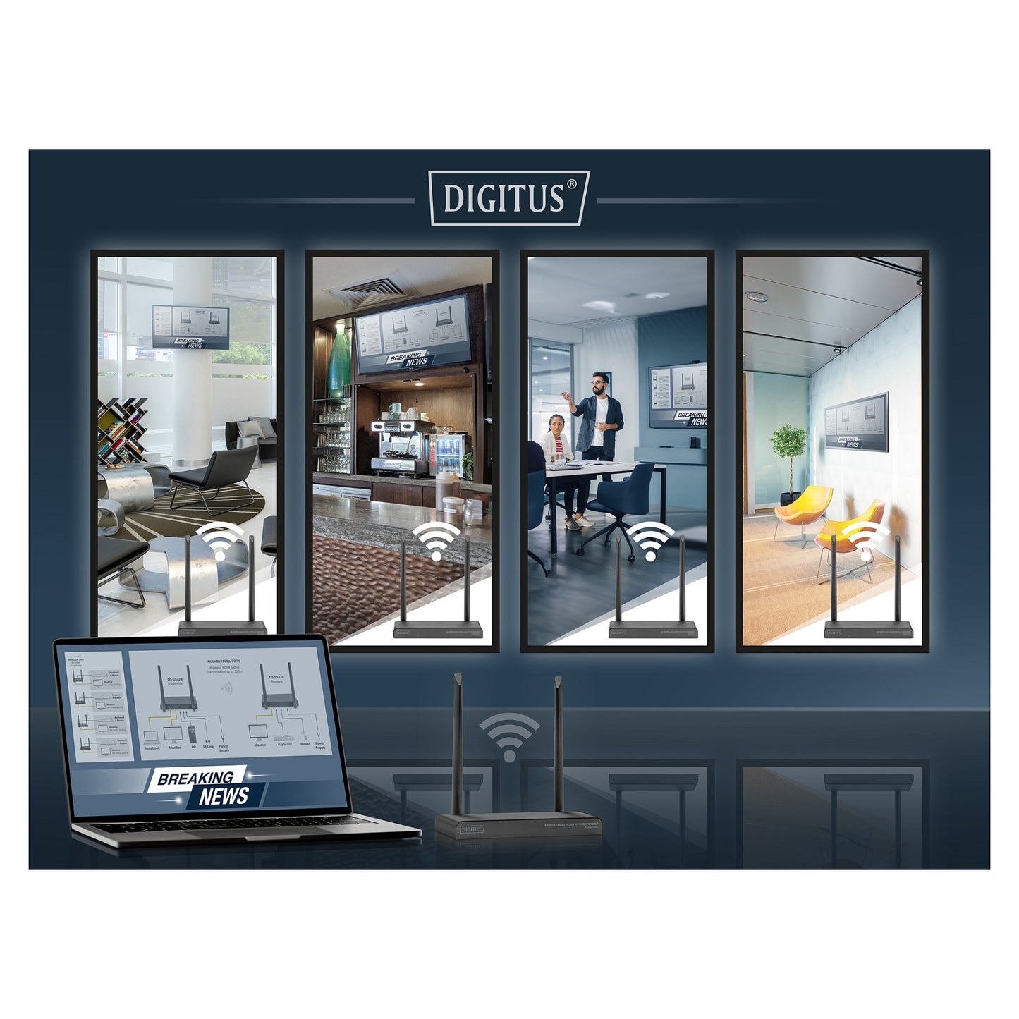 DIGITUS Wireless HDMI Extender Set bis 150m 4K/30Hz