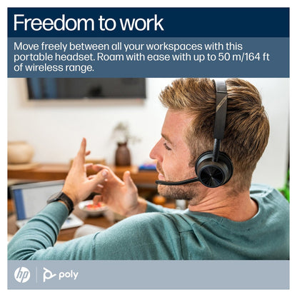 HP Poly Voyager 4320 Microsoft Teams Certified Headset +BT700 dongle +Charging Stand (218476-02)