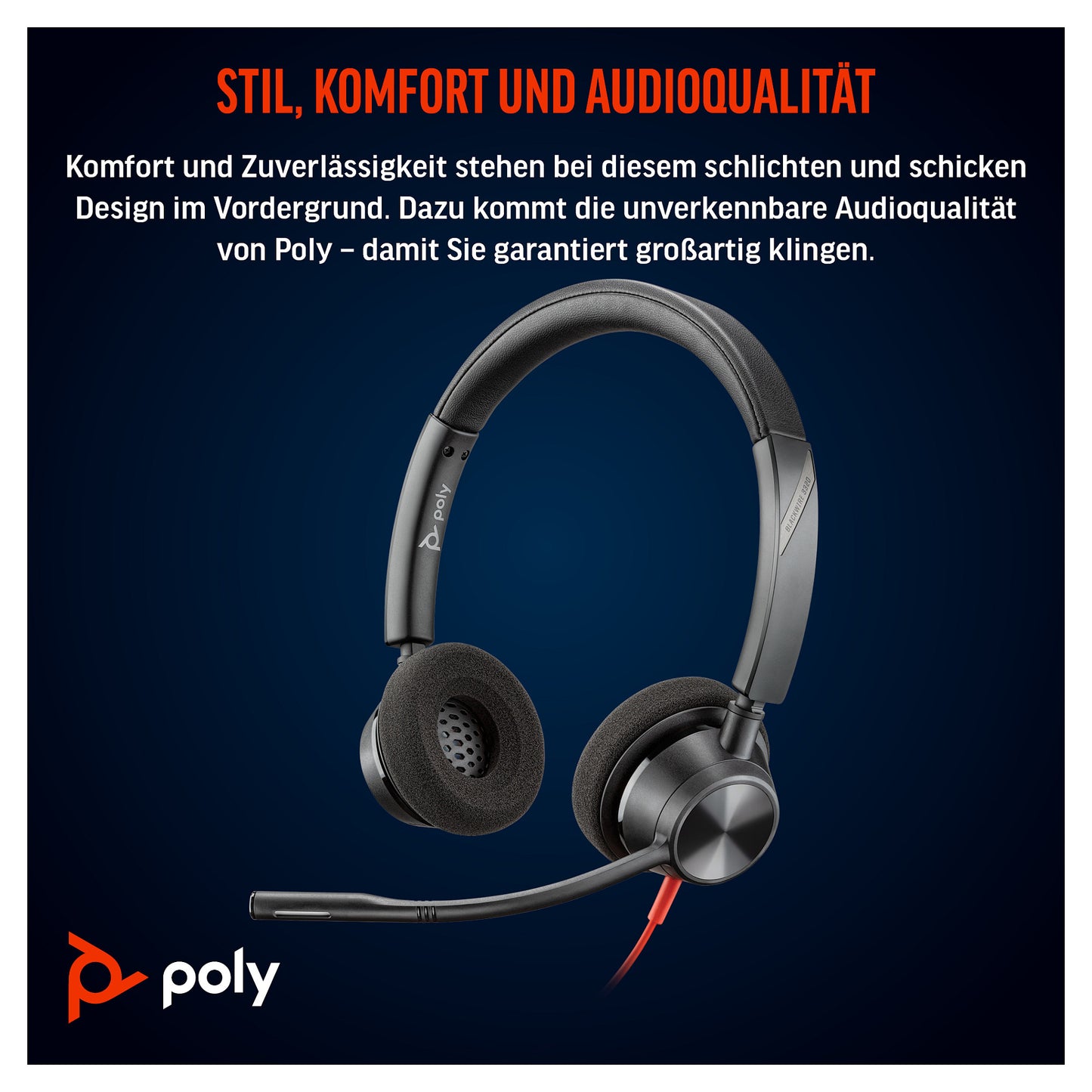 HP Poly Blackwire 3320 Stereo USB-C Headset +USB-C/A Adapter (213934-01)