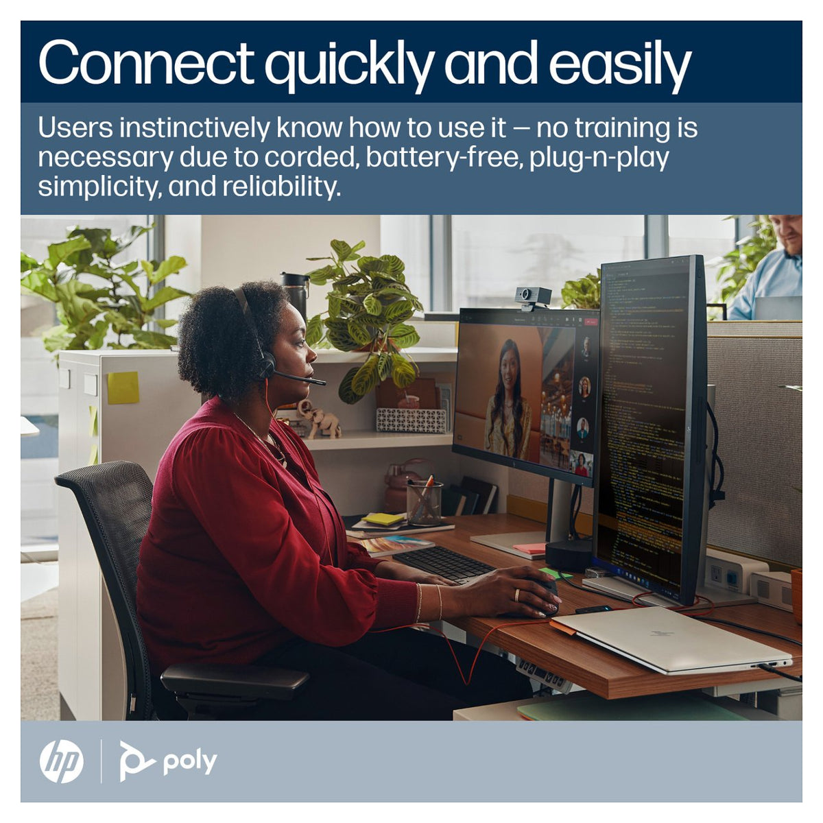 HP Poly Blackwire 3320 Stereo Microsoft Teams Certified USB-C Headset +USB-C/A Adapter (214012-01)
