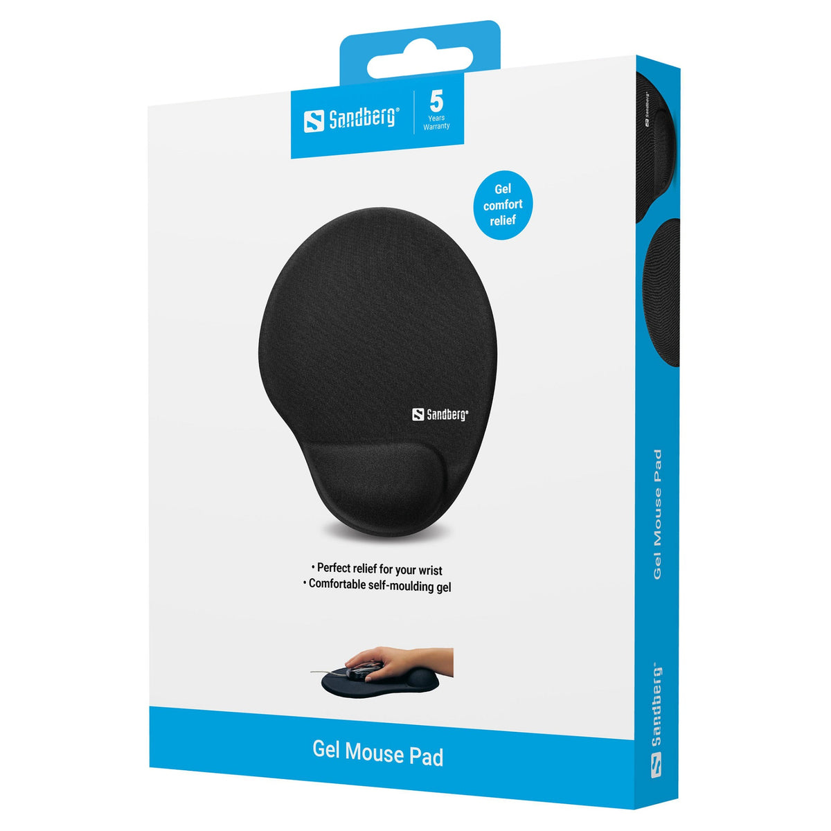 Sandberg Mauspad mit Silikongel Handballenauflage Blau
