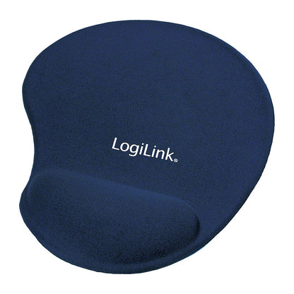 LogiLink Mauspad mit Silikongel Handballenauflage Blau