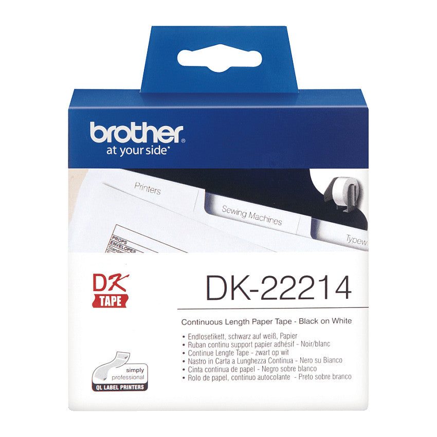 Brother Endlosetiketten (Papier) DK22214 schwarz auf weiss 12mm x 30,48m