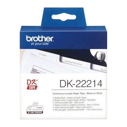 Brother Endlosetiketten (Papier) DK22214 schwarz auf weiss 12mm x 30,48m