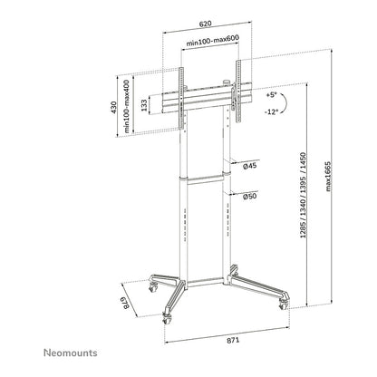 Neomounts Bodenständer für 37-70" Bildschirme 50KG FL50-540BL1 Schwarz