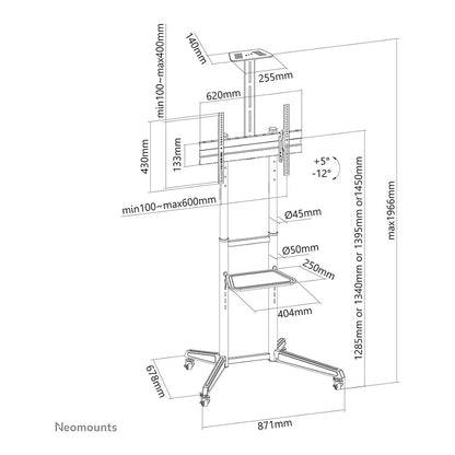 Neomounts FL50-550BL1 Bodenständer für 37-70" Bildschirme - Schwarz