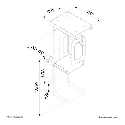 Neomounts CPU-D075BLACK Universeller PC-Halter 10KG