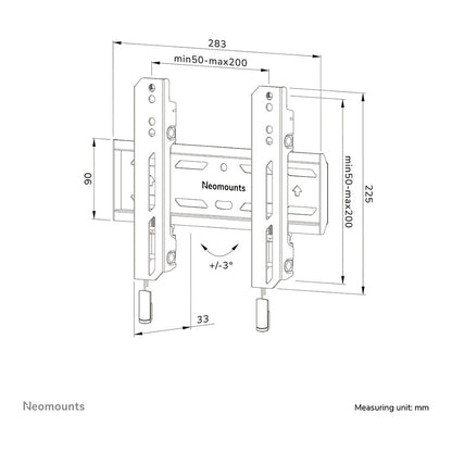 Wandhalterung für 24-55" Bildschirme 50KG WL30S-850BL12 Neomounts