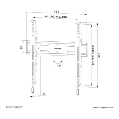 NEOMOUNTS WL30S-850BL14 Select Screen Wall Mount 81.28-165.1cm 32-65Zoll max 60kg fixed VESA 400x400 Black