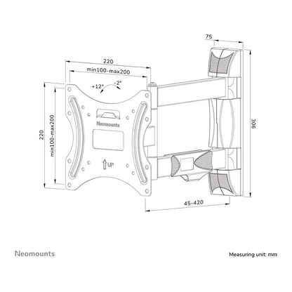 Neomounts WL40-550BL12 Wandhalterung für Bildschirme bis 32-55" / 3KG