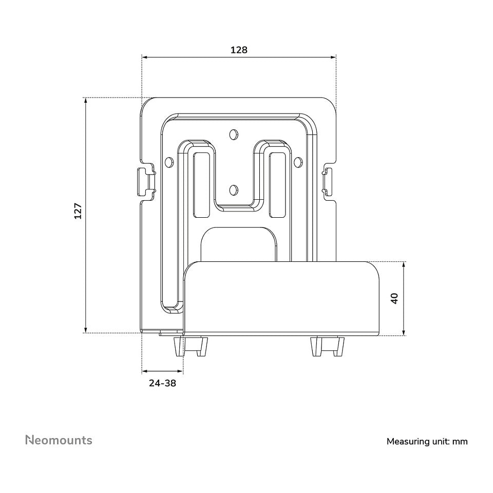 Universelle tiefenverstellbare (3,2-4,6 cm) Mediaplayer-Halterung 5KG AWL-440BL Neomounts