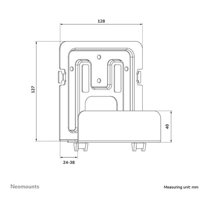 Universelle tiefenverstellbare (3,2-4,6 cm) Mediaplayer-Halterung 5KG AWL-440BL Neomounts