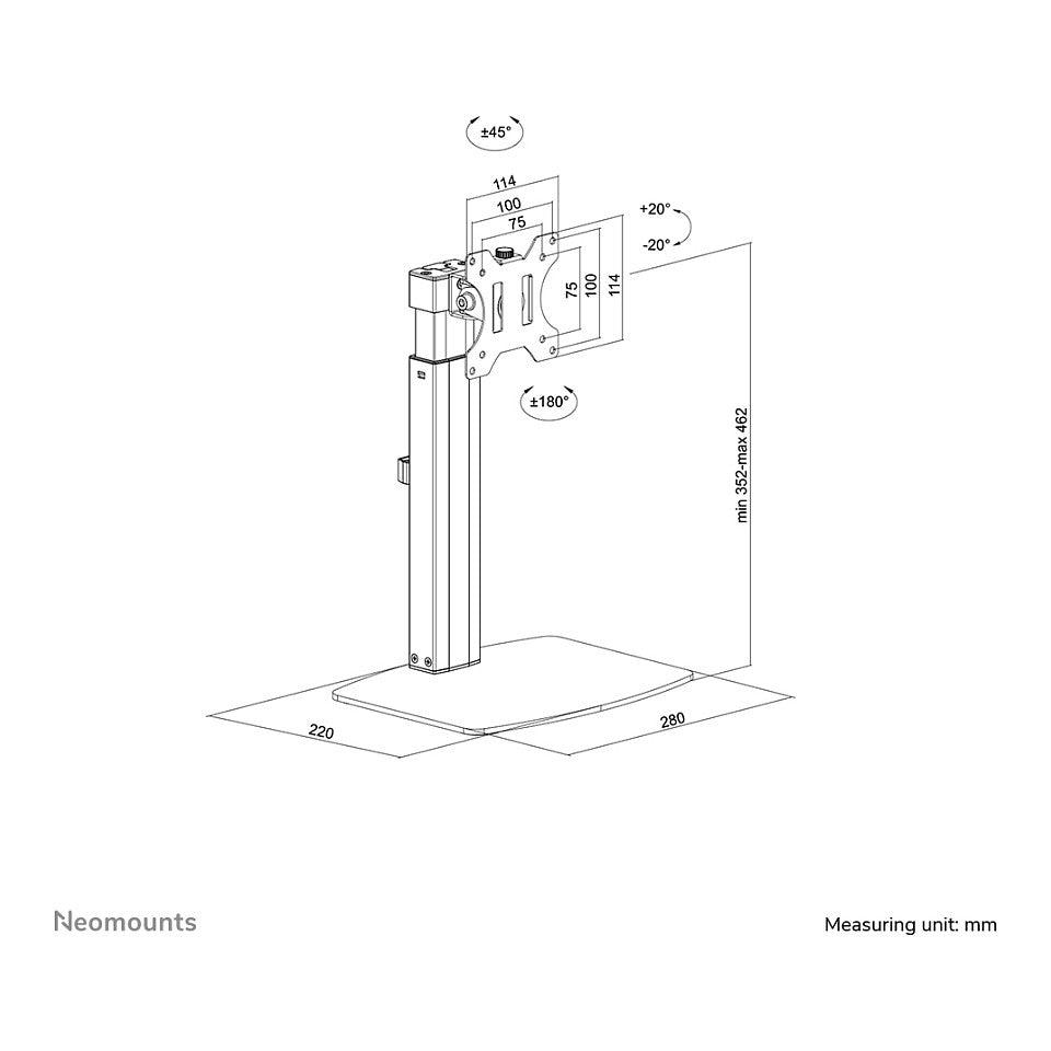 Neomounts FPMA-D865BLACK Tischhalterung für Flachbildschirme bis 32" (81 cm).