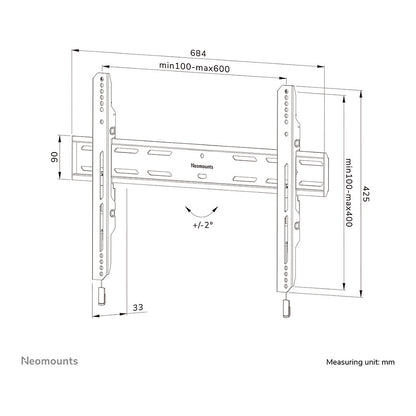 Wandhalterung für 40-82" Bildschirme 70KG WL30S-850BL16 Neomounts