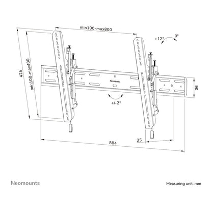 Neomounts WL35S-850BL18 neigbare Wandhalterung für 43-98" Bildschirme - Schwarz