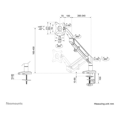 Neomounts Full-Motion-Tischhalterung für 17-32" Bildschirme 9KG DS70-810BL1