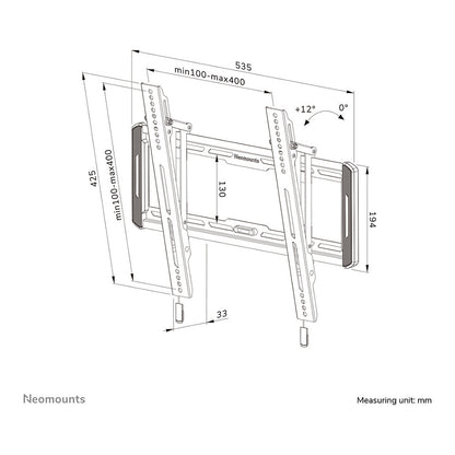 Neomounts WL35-550BL14 neigbare Wandhalterung für 32-65" Bildschirme - Schwarz