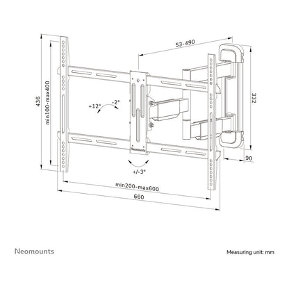 Neomounts WL40-550BL16 bewegliche Wandhalterung für 40-65" Bildschirme - Schwarz