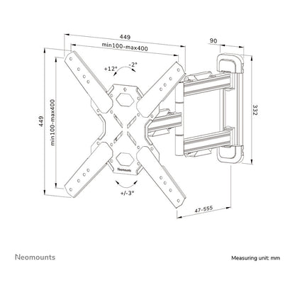 Wandhalterung. voll beweglich. für 32-65" Bildschirme 40KG WL40S-850BL14 Neomounts
