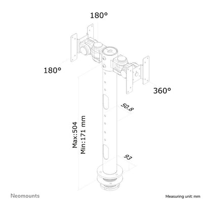 Tischhalterung für zwei Flachbildschirme bis 30" (76 cm) 10KG FPMA-D050DBLACK Neomounts
