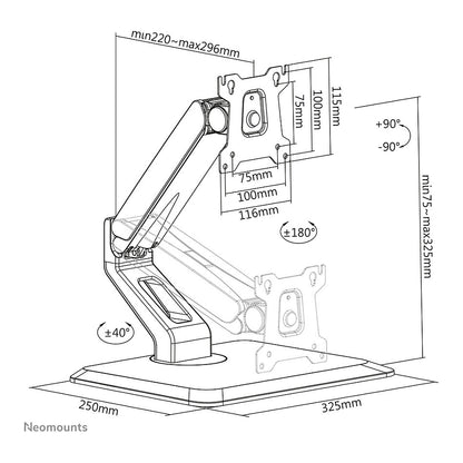 Neomounts Tischhalterung für Flachbildschirme bis 32" (81 cm) 10KG FPMA-D885BLACK