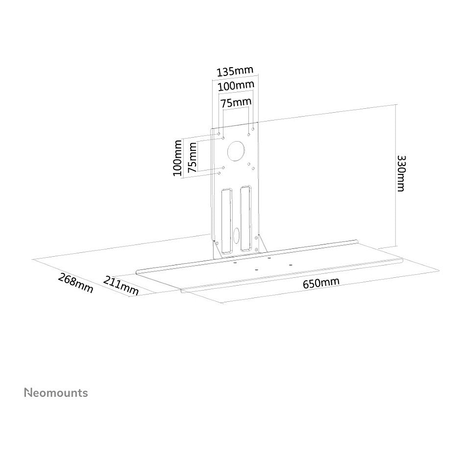 Universelle Ablage für Tastaturen und Mäuse 2KG KEYB-V200BLACK Neomounts
