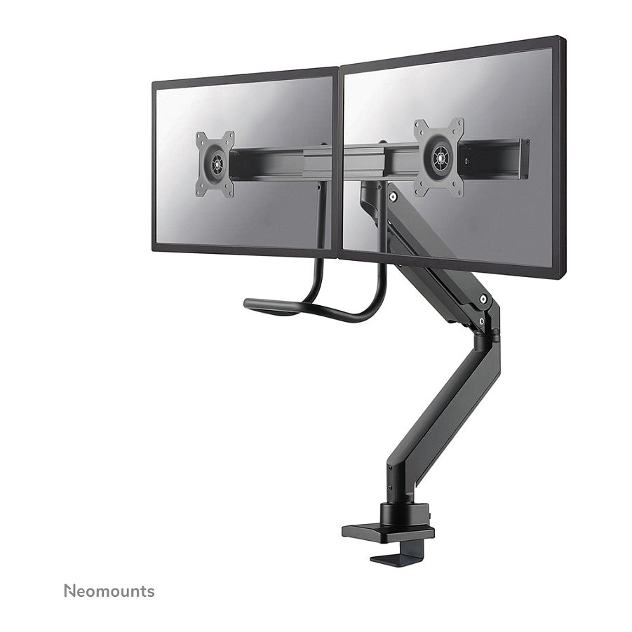 Neomounts Tischhalterung mit Tischhalterungsgriff für zwei Flachbildschirme bis 32" (81 cm) 8KG NM-D775DXBLACK Neomounts