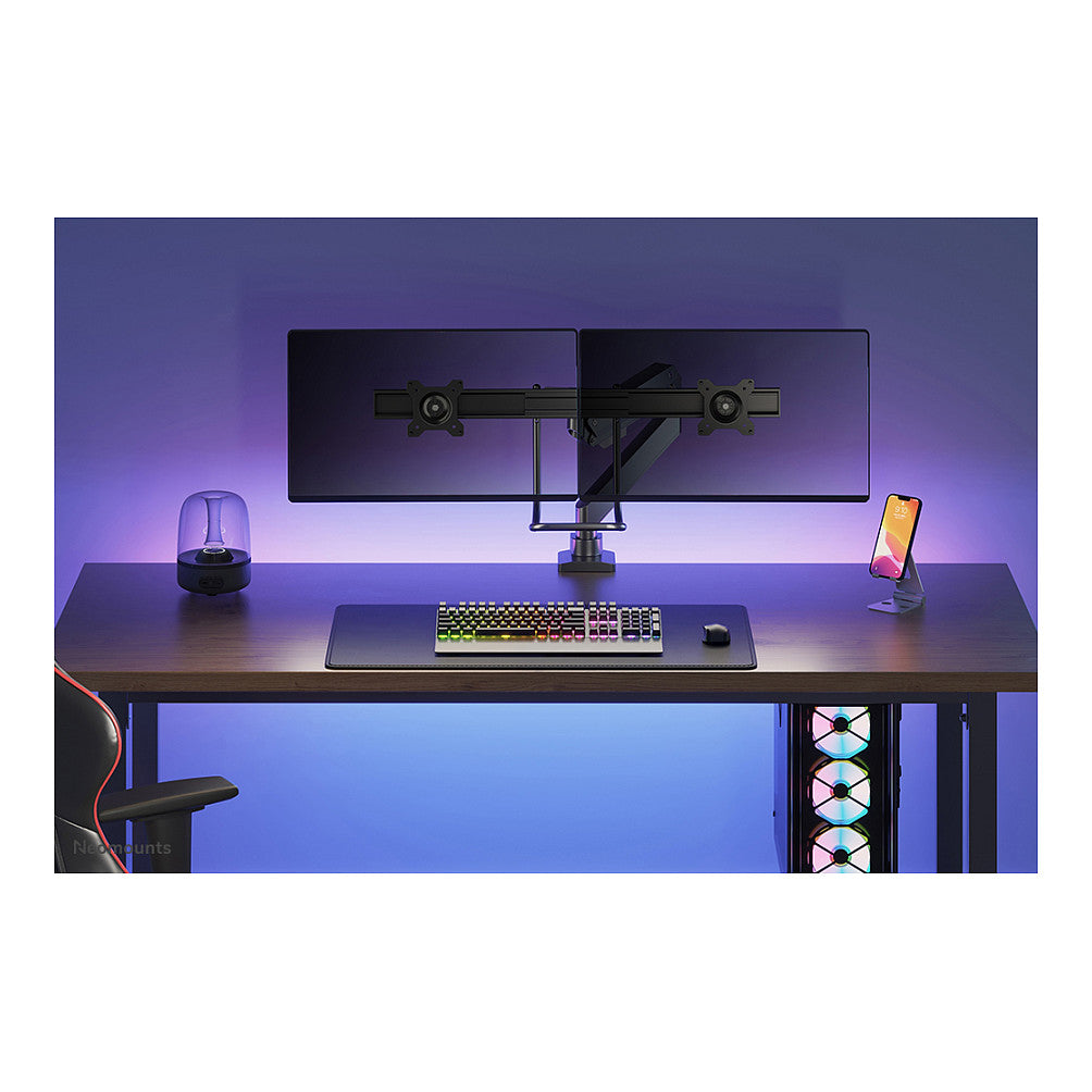 Neomounts Tischhalterung mit Tischhalterungsgriff für zwei Flachbildschirme bis 32" (81 cm) 8KG NM-D775DXBLACK Neomounts