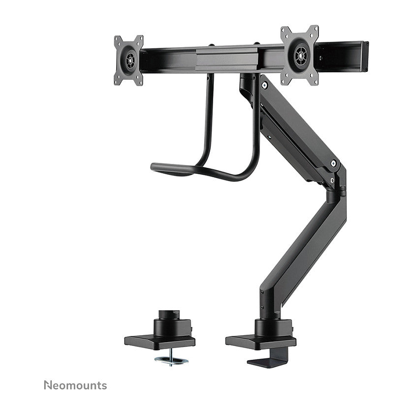Neomounts Tischhalterung mit Tischhalterungsgriff für zwei Flachbildschirme bis 32" (81 cm) 8KG NM-D775DXBLACK Neomounts