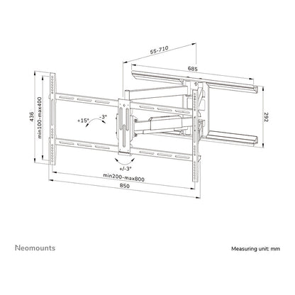 Neomounts WL40-550BL18 bewegliche Wandhalterung für 43-75" Bildschirme - Schwarz