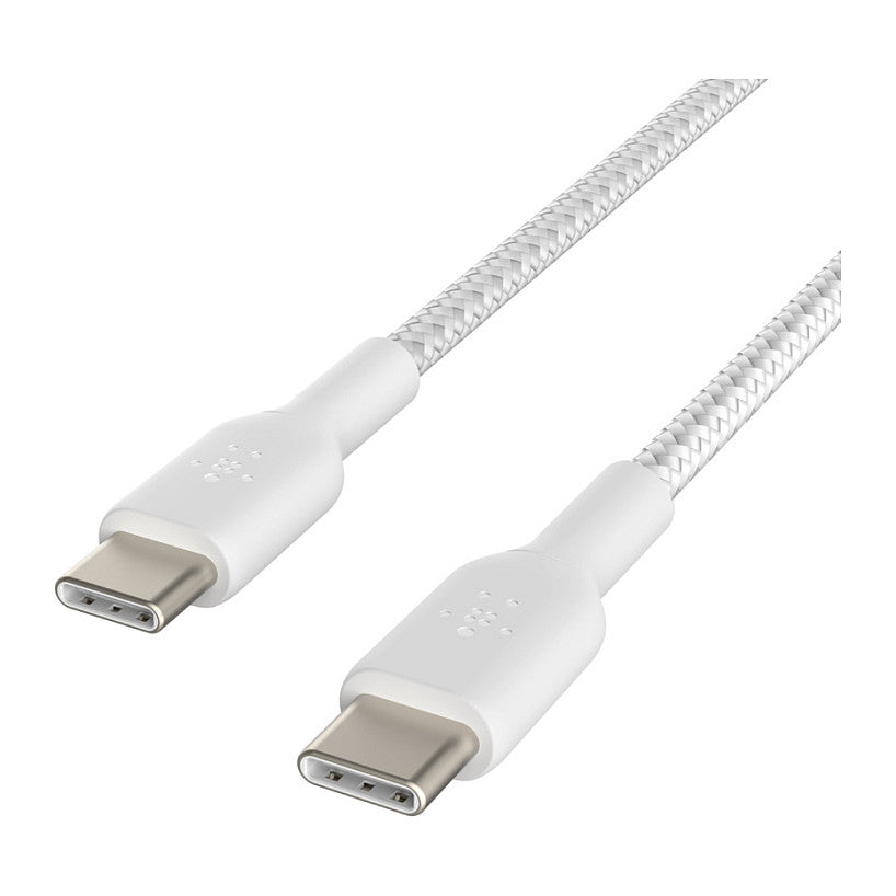 Belkin USB-C/USB-C Kabel ummantelt, 1m, weiß