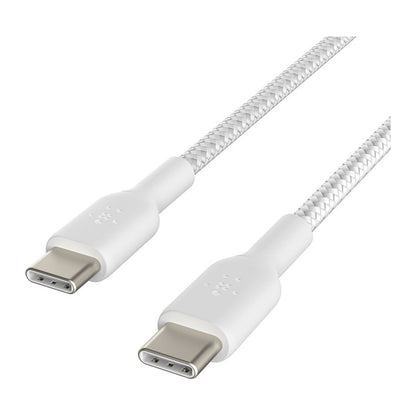 Belkin USB-C/USB-C Kabel ummantelt, 1m, weiß
