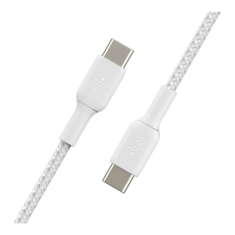 Belkin USB-C/USB-C Kabel ummantelt, 1m, weiß