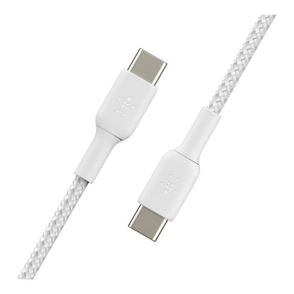 Belkin USB-C/USB-C Kabel ummantelt, 1m, weiß