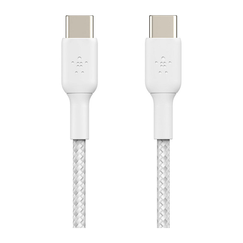 Belkin USB-C/USB-C Kabel ummantelt, 1m, weiß