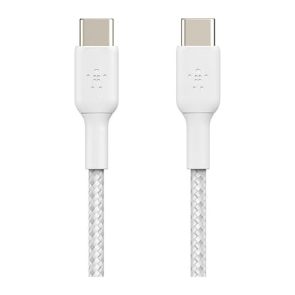 Belkin USB-C/USB-C Kabel ummantelt, 1m, weiß