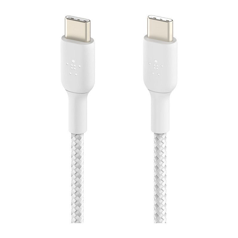 Belkin USB-C/USB-C Kabel ummantelt, 1m, weiß
