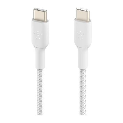 Belkin USB-C/USB-C Kabel ummantelt, 1m, weiß