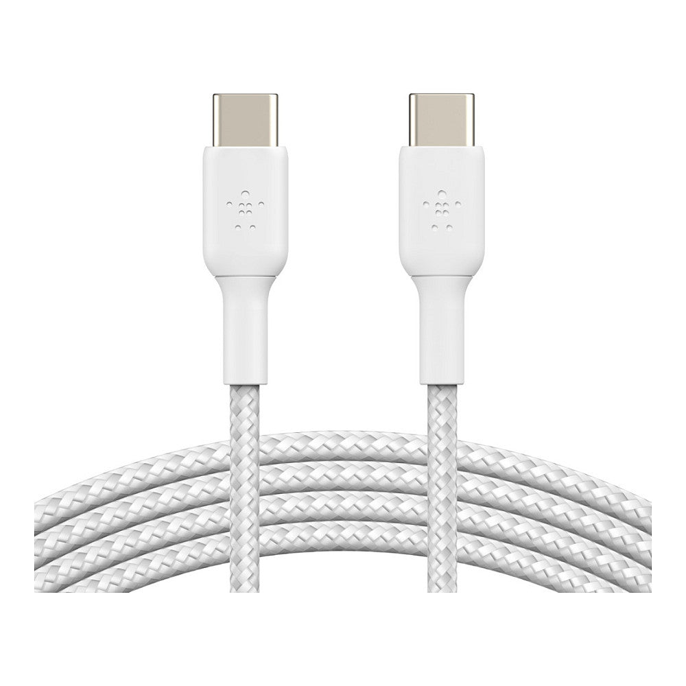 Belkin USB-C/USB-C Kabel ummantelt, 1m, weiß