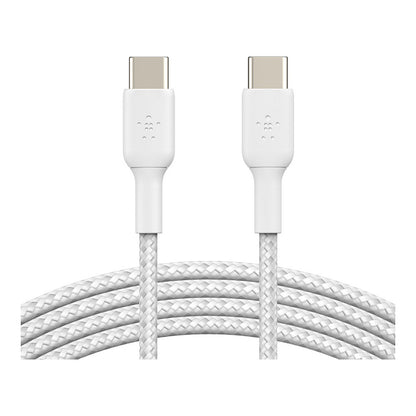 Belkin USB-C/USB-C Kabel ummantelt, 1m, weiß