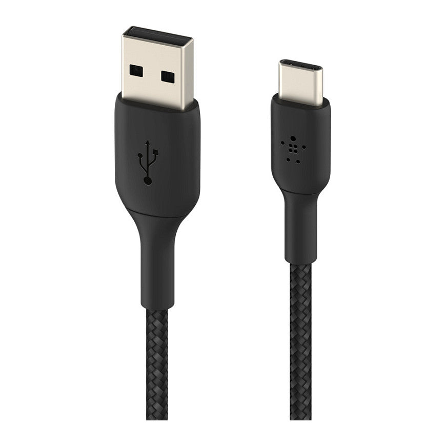 Belkin USB-C/USB-A Kabel ummantelt, 1m, schwarz
