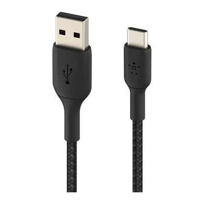 Belkin USB-C/USB-A Kabel ummantelt, 1m, schwarz