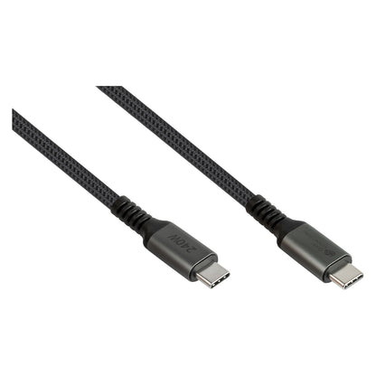 GoodConnections USB-C 2.0 (ST-ST) 0,5m Anschlusskabel Textilmantel 240W Anthrazit
