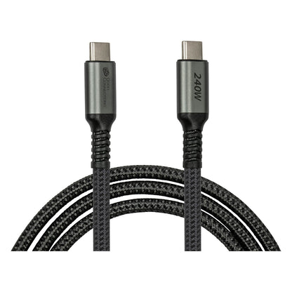 GoodConnections USB-C 2.0 (ST-ST) 2m Anschlusskabel Textilmantel 240W Anthrazit