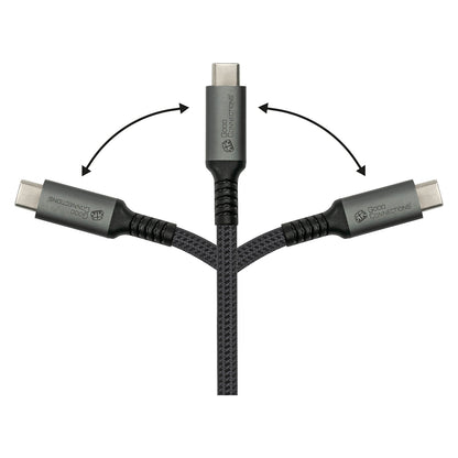 GoodConnections USB-C 2.0 (ST-ST) 3m Anschlusskabel Textilmantel 240W Anthrazit