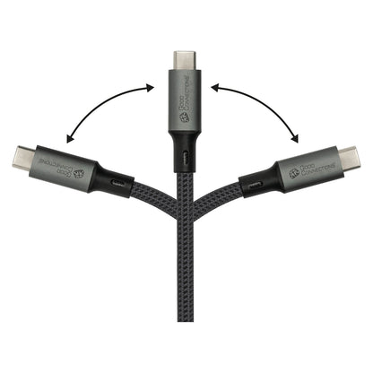GoodConnections USB-C 4.0 (ST-ST) 1m Anschlusskabel Textilmantel 100W 8K 30Hz Anthrazit