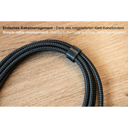 GoodConnections USB-C 2.0 > Lightning (ST-ST) 0,5m Ladekabel Textilmantel 18W Schwarz