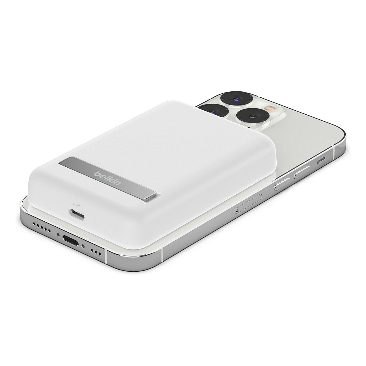 Belkin Magn. drahtlose Powerbank, Standfuß, 5.000 mAh, weiß