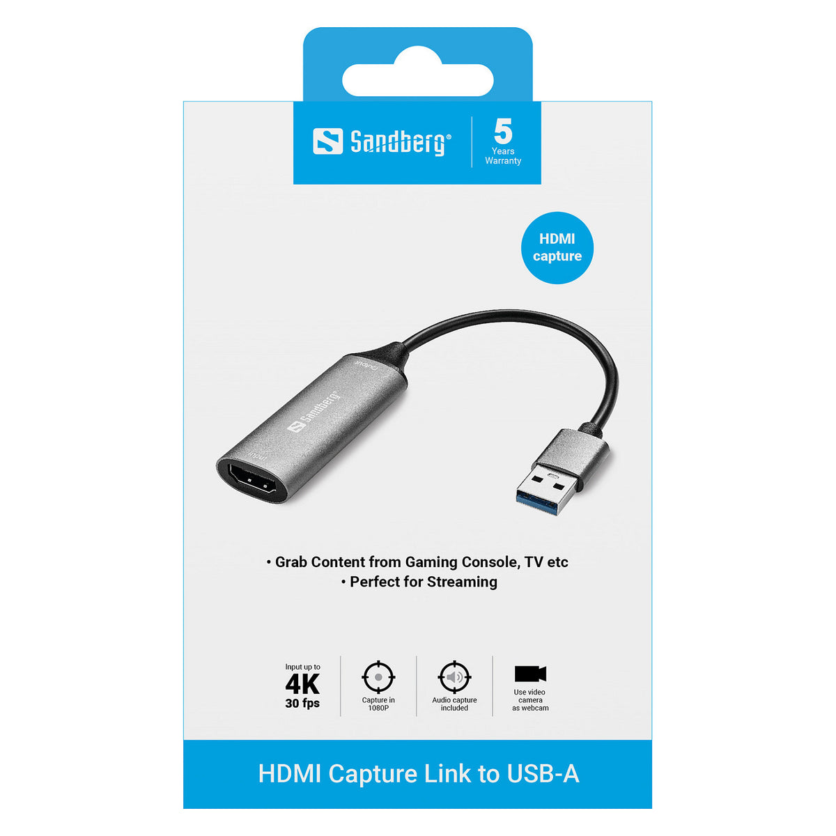 Sandberg USB 3.0 > HDMI (ST-BU) Adapter 4K Grau